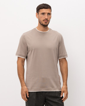 Brunello Cucinelli Beige layered T-shirt M0B137427