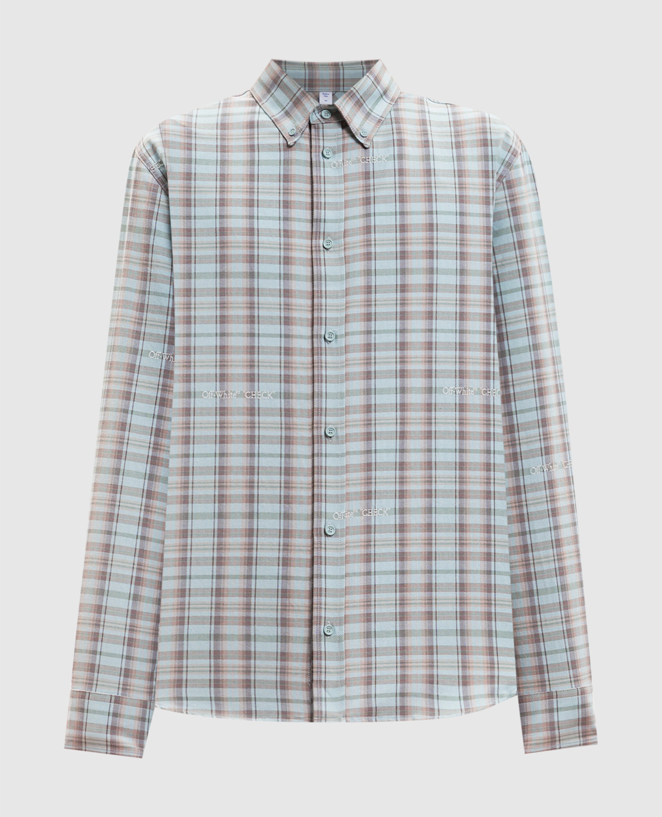 

Blue patterned shirt with embroidered logo Off-White, Light blue