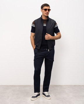 Bilancioni Blue T-shirt with contrast stripe BE26M3GF5
