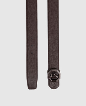 Stefano Ricci Brown leather belt with monogram N382VDC366U
