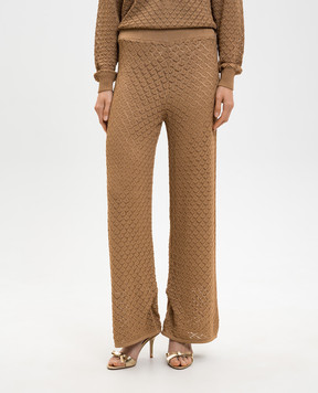 Twinset Brown openwork pants 261LL3ACC