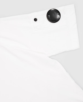 C.P. Company Children's white T-shirt with logo patch CMM00RLAA1748