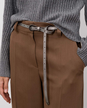 Brunello Cucinelli Silver leather belt M0SHIC128P