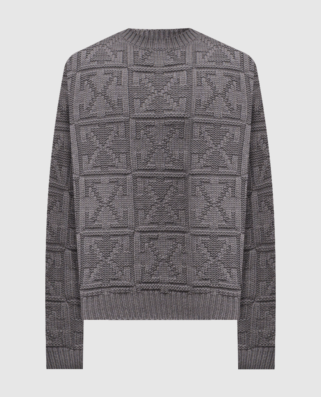 

Gray wool sweater with emblem pattern Off-White, Grey