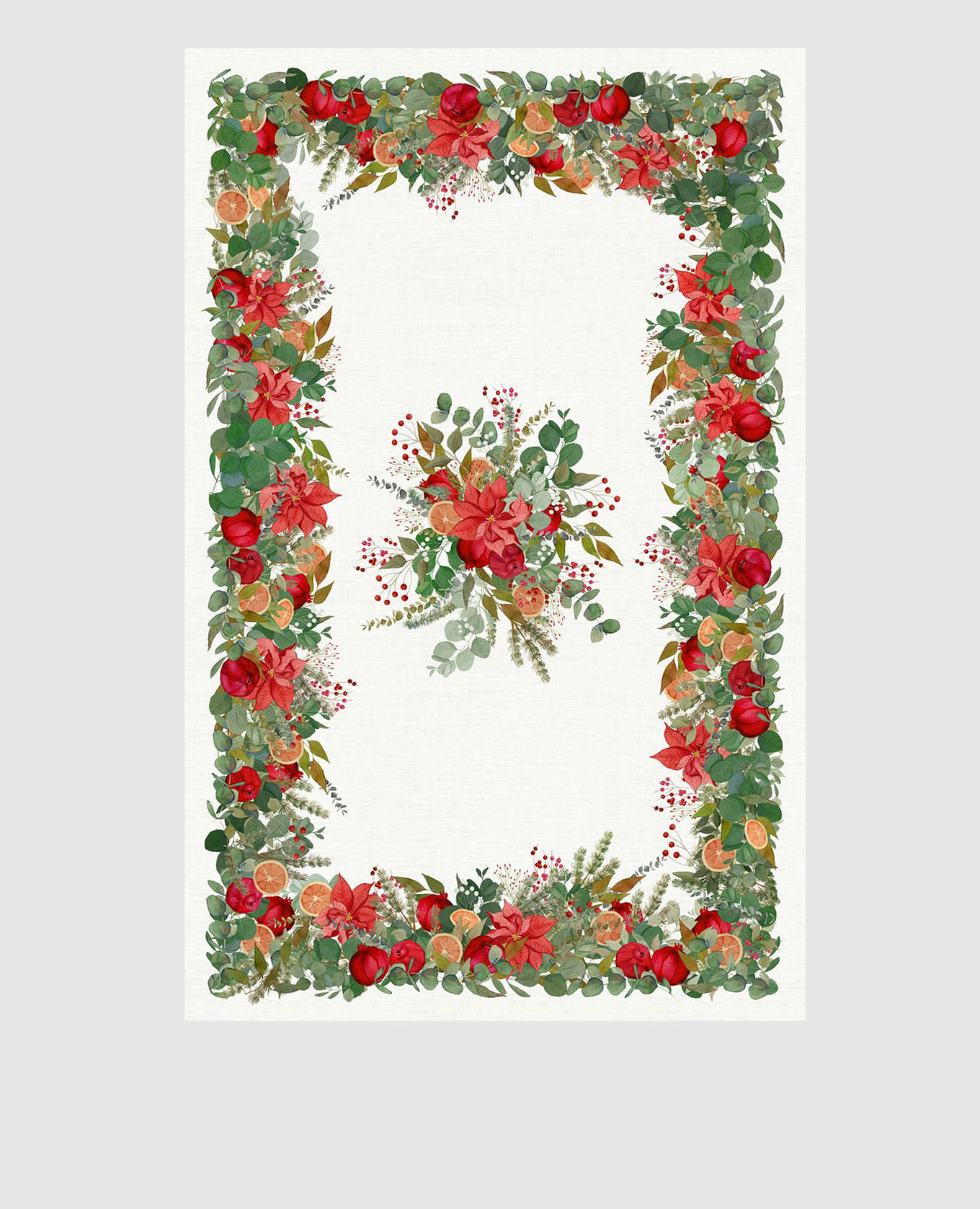 

GARLAND GLEE white linen tablecloth TESSITURA TOSCANA TELERIE