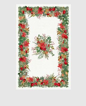 TESSITURA TOSCANA TELERIE GARLAND GLEE white linen tablecloth NT240122020067