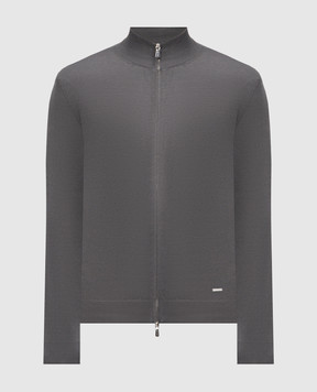 Enrico Mandelli Gray cardigan with silk 3K033A5645