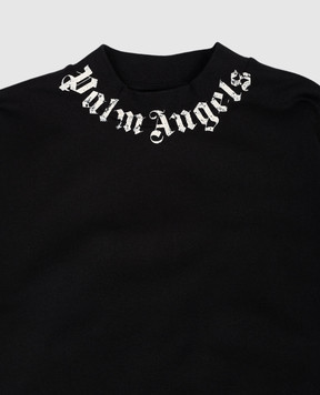 Palm Angels Children's black sweatshirt with contrasting print PBBA012S26FLE004