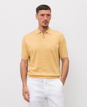 Stefano Ricci Yellow polo with silk and linen K616445P30F26112