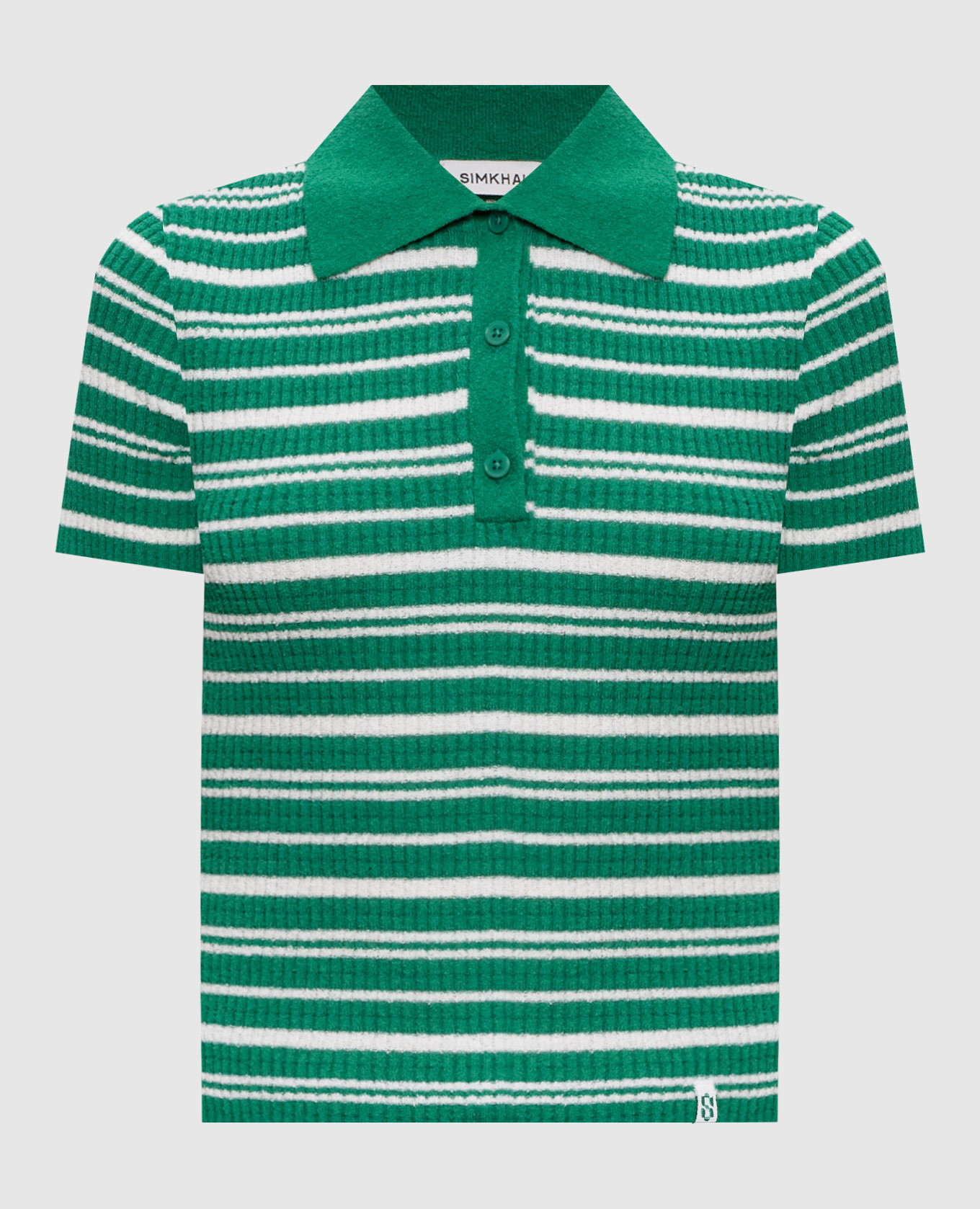 Averie green striped polo shirt