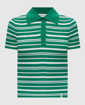 Simkhai Averie green striped polo shirt 2262215K