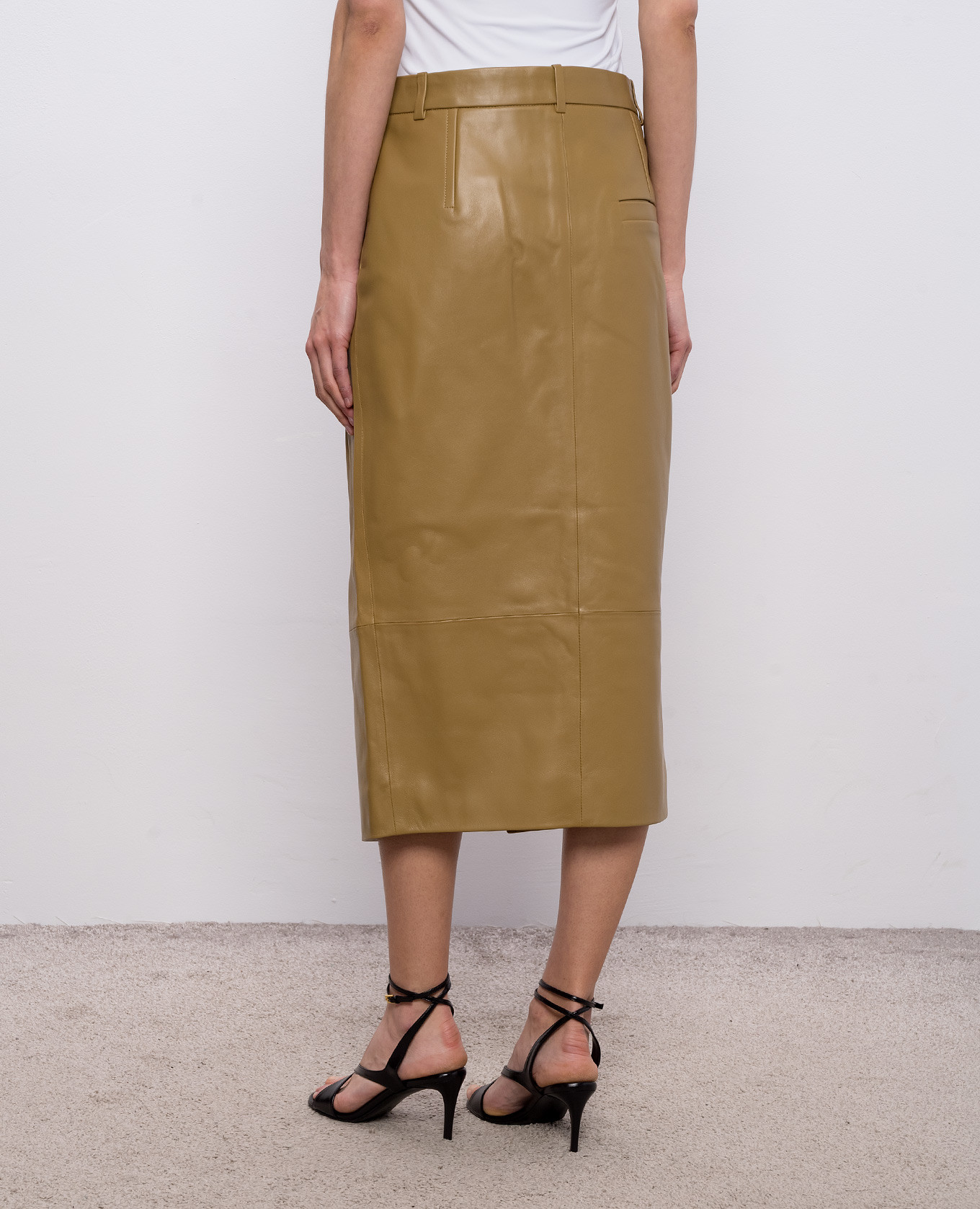 Brown leather skirt Anden Khaite 4