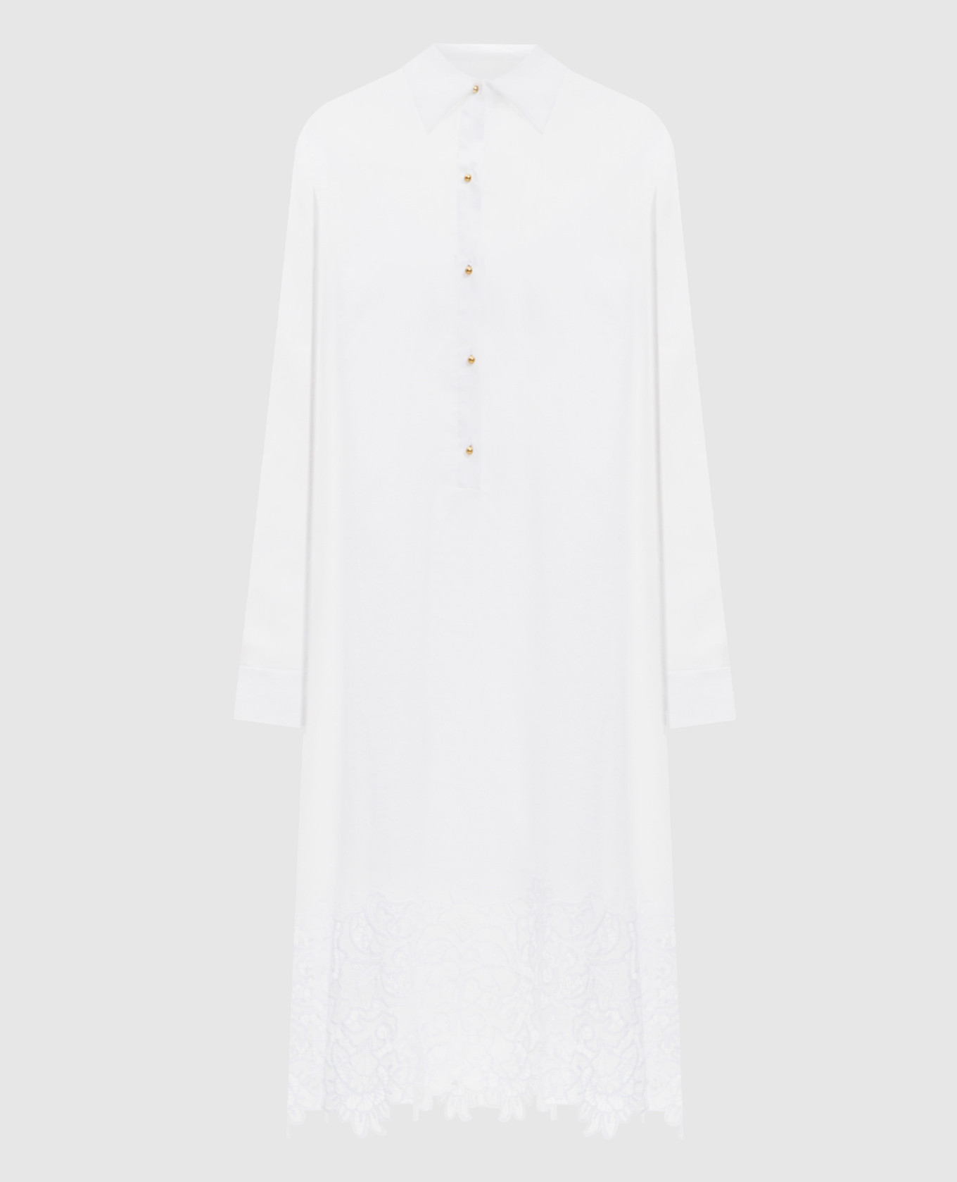 White MELA shirt dress with embroidered frame