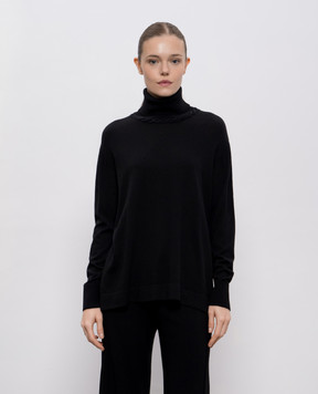 Twinset Black wool sweater with pattern 252LL3NBB