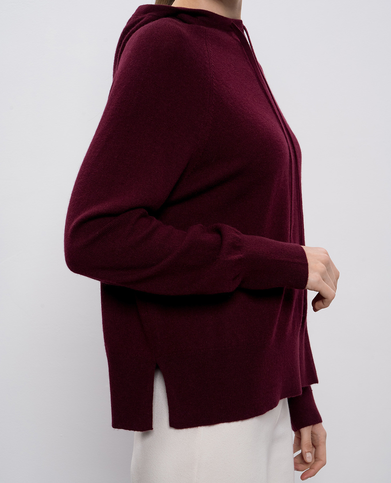 

Burgundy wool and cashmere hoodie Allude