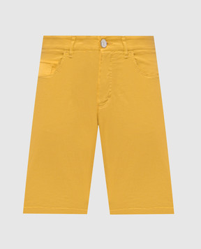 Stefano Ricci Yellow shorts with embroidered monogram logo M8T6100080TFANT