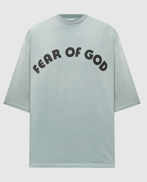 Fear of God Turquoise T-shirt with logo print FG9M109966HWJ