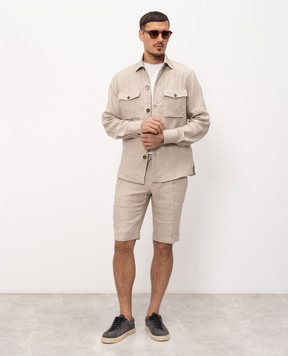 Enrico Mandelli Beige linen shirt SAHAR26101