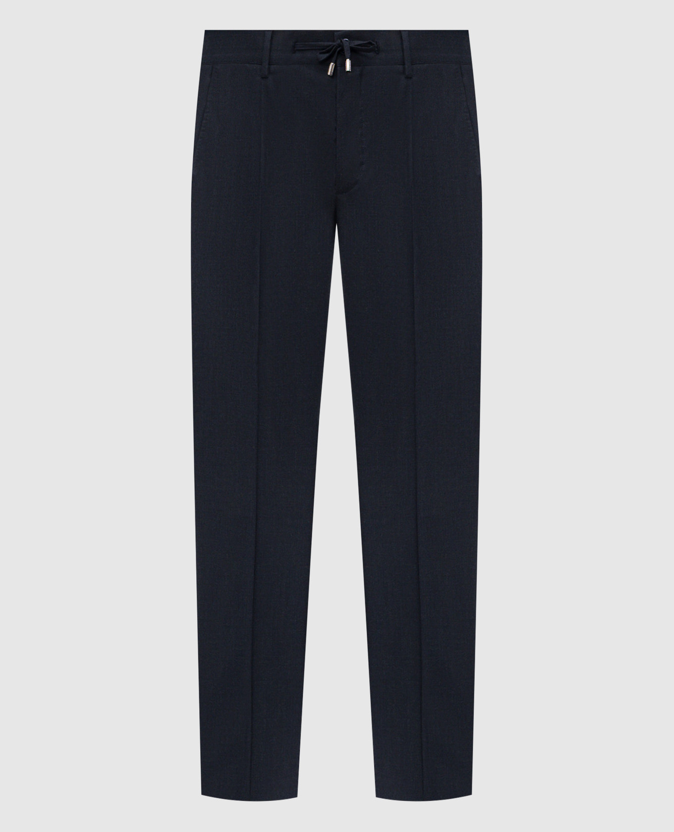 Blue wool pants with logo Stefano Ricci