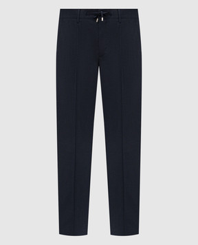 Stefano Ricci Blue wool pants with logo M1T6100022C0001U