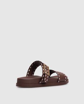 Fendi Brown leather flip-flops Feel 8X8710ASAI