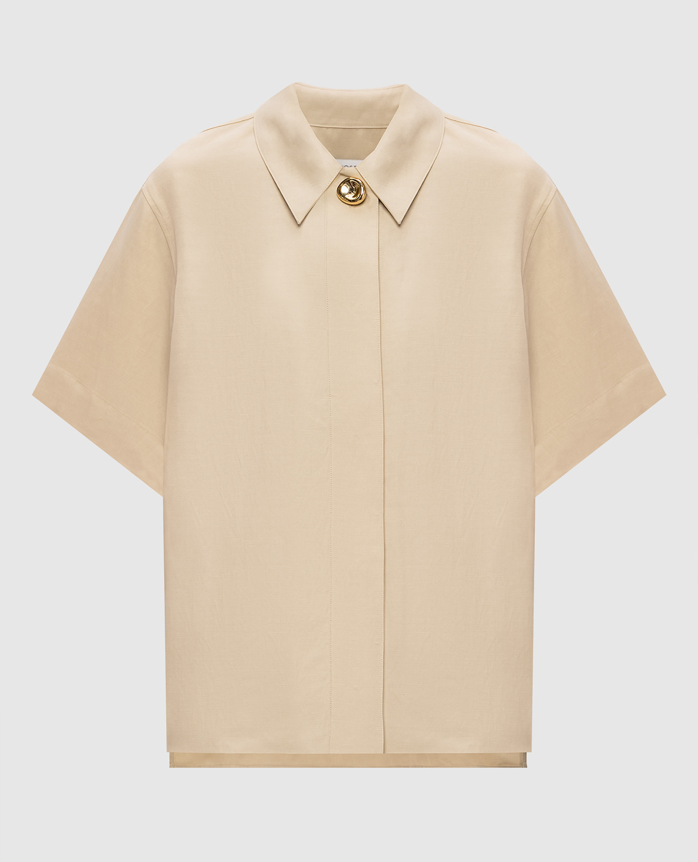 Beige Volume shirt with linen