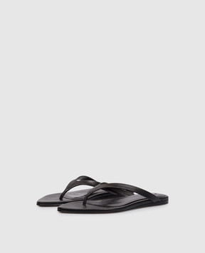 Ami Paris Black leather flip-flops FSV837AL0187