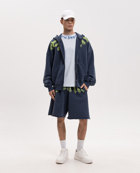 Palm Angels Blue sports jacket with logo print PMBE02FS26FLE001