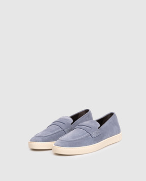 Canali Blue suede loafers RB01269461215
