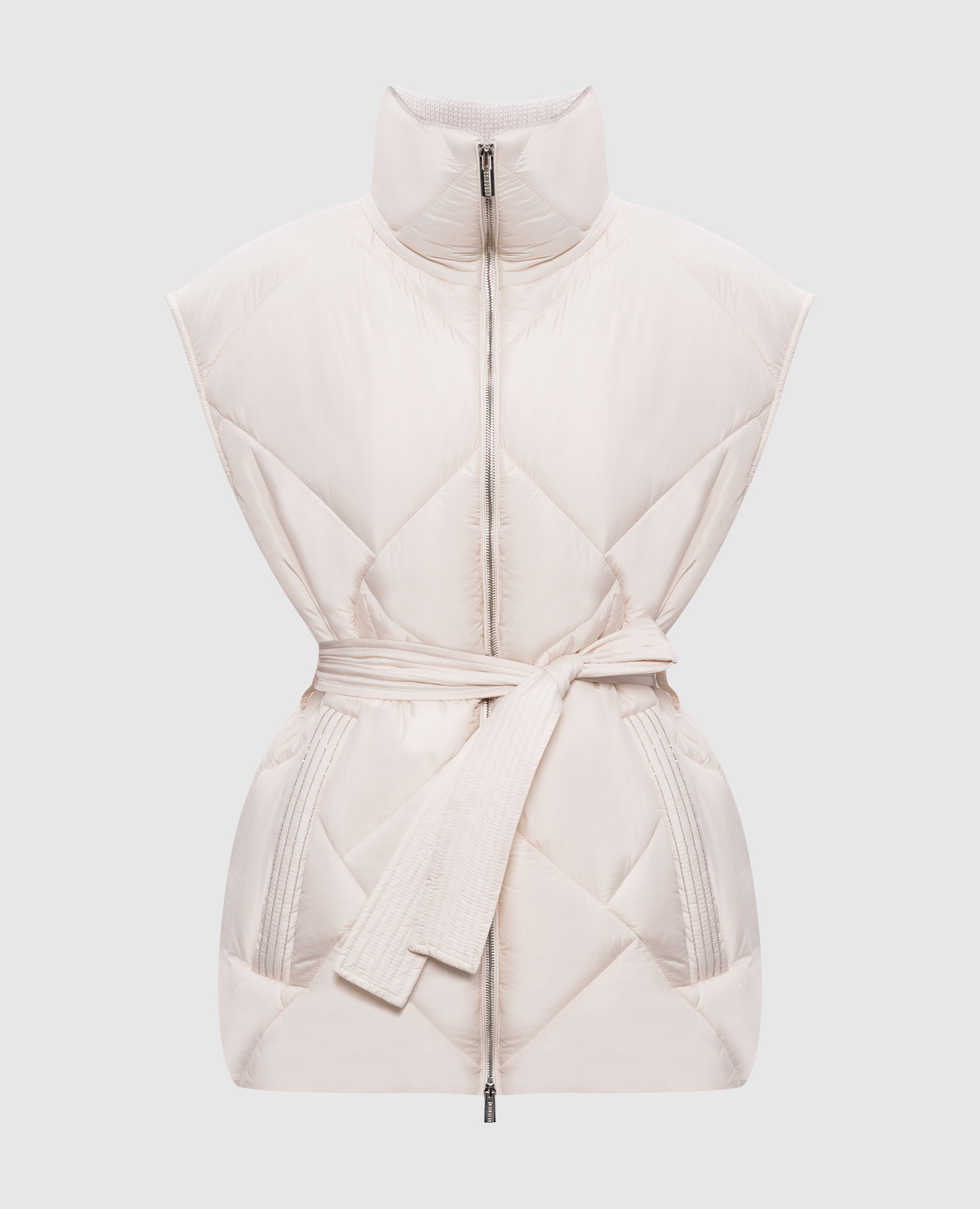 

Beige vest with monil chain Peserico