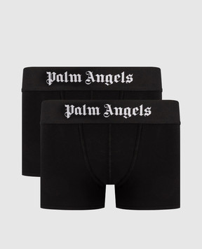 Palm Angels Set of black trunks with logo PMUH009S25FAB001