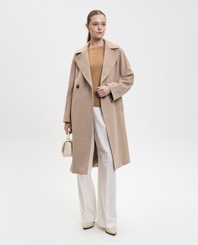 Max Mara Weekend Beige double-breasted coat CASCIA made of cashmere CASCIA