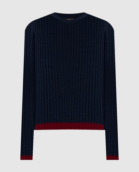 Twinset Blue jumper with edging 262AP3211