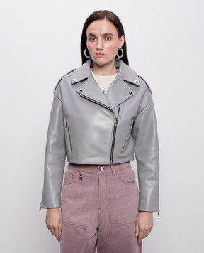 Babe Pay Pls Gray leather jacket 2516GRAND