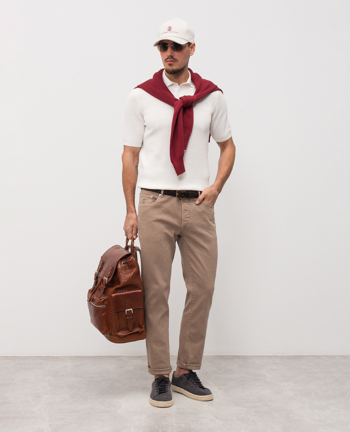 

White polo Brunello Cucinelli