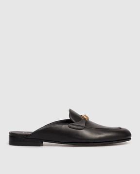 Versace Black Medusa leather mules 10234251A00138