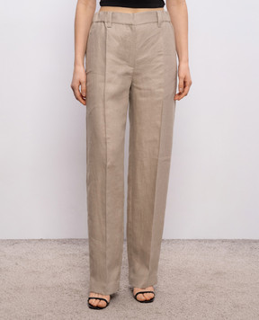 Brunello Cucinelli Beige linen pants MH527P9198