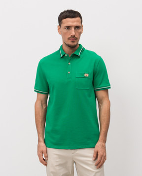Valentino Green polo with logo patch 8V3MH01KAQJ
