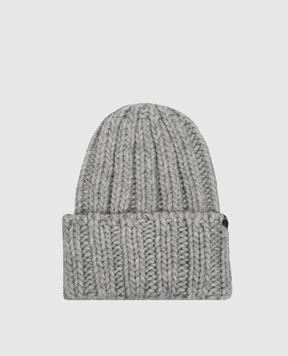 Woolrich Grey wool hat with logo patch CFWWAC0196FBUF0766