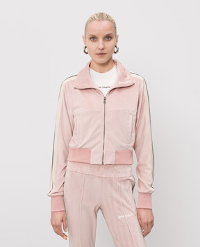 Palm Angels Pink Chenille Velour Sports Jacket PWBD045S26FAB001