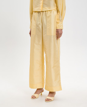 Simkhai Yellow Arden Taffeta Pull On Pants 1264154F