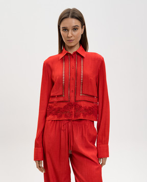 Ermanno Scervino Red blouse with lace D482K338APEMY