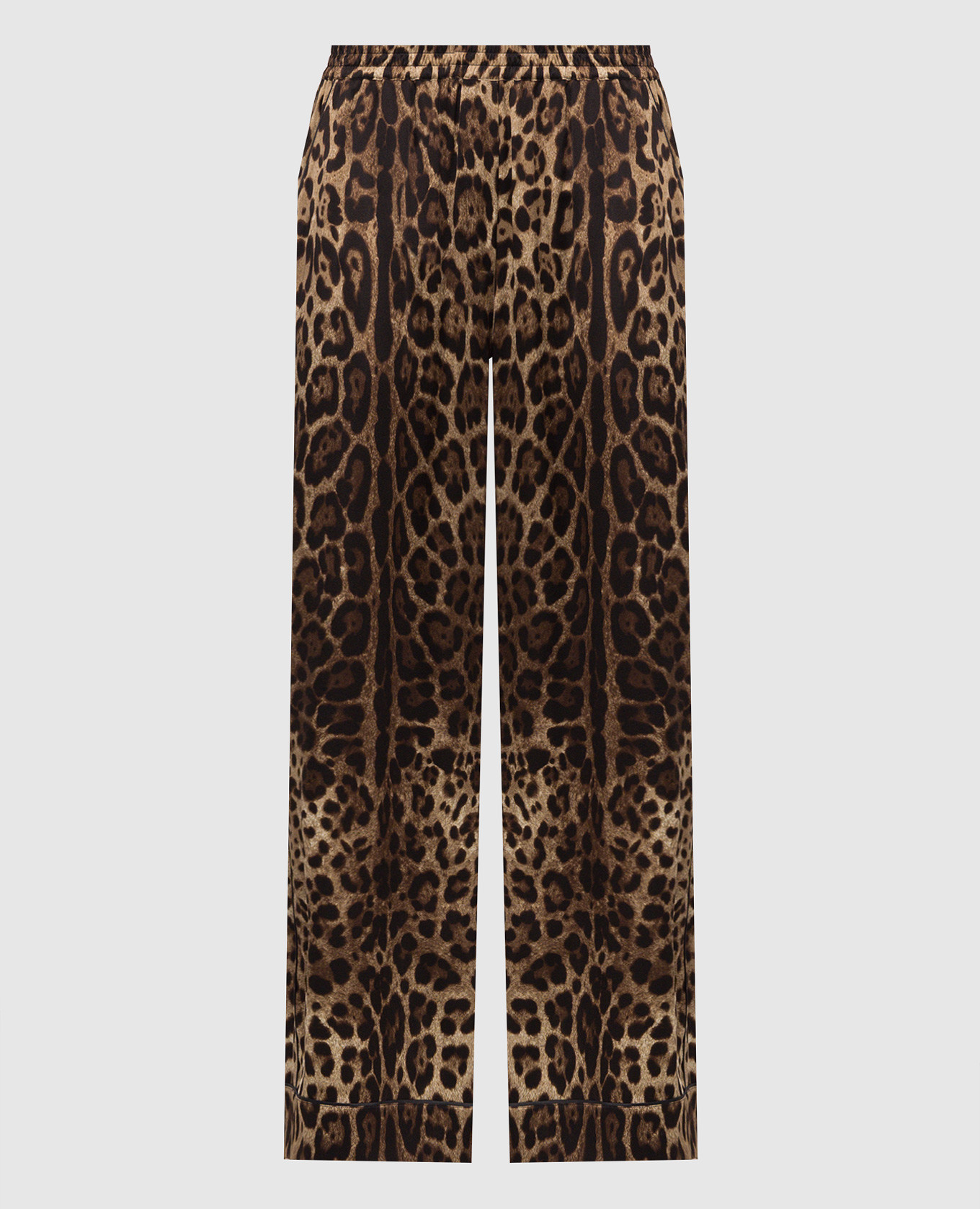 Leopard print silk pajama pants