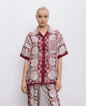 MANTERO 1902 Burgundy Leon silk blouse 0217A2811T0879H