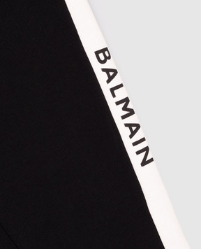 Balmain Kids' black joggers with logo print BZ6L50Z3183610