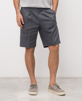 Stefano Ricci Gray linen and wool shorts M1T6100190LW001Q