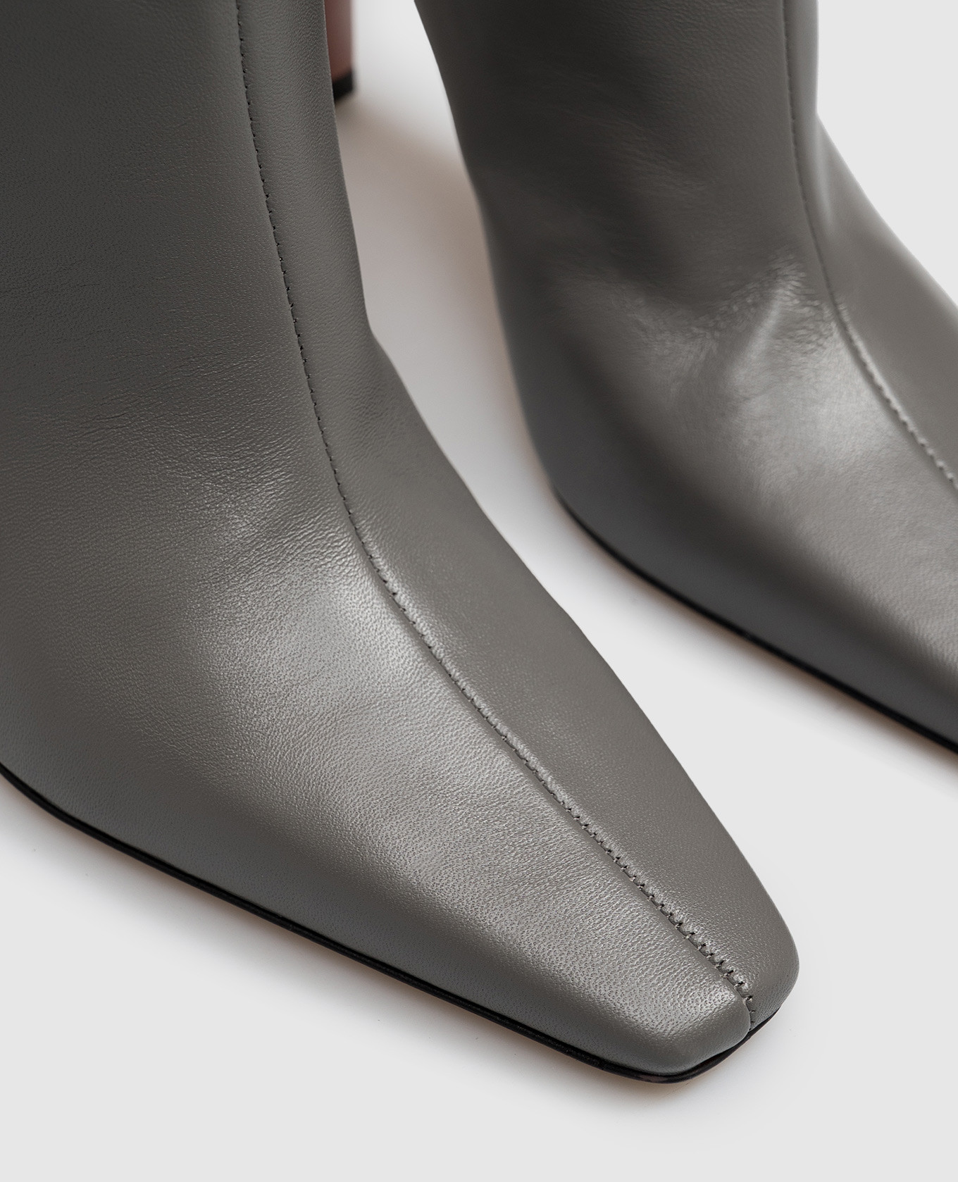 Gray leather boots Babe Pay Pls 5