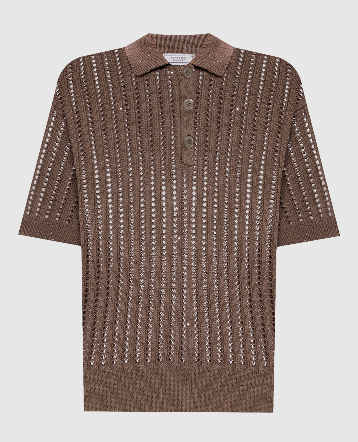 

Brown openwork polo with sequins Peserico
