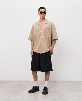 Ami Paris Beige shirt with emblem USH833CO0063