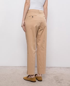 Peserico Brown pants with brand patch P0471801964